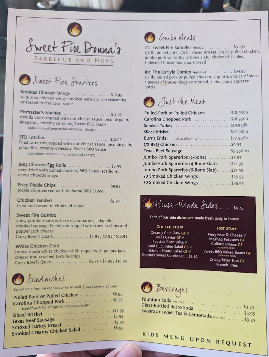 Sweet Fire Donna's Menu - Image 2